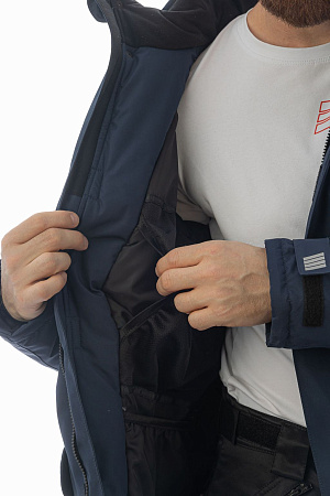 Зимняя куртка-парка мужская Brodeks KW204, синяя Зимняя куртка-парка мужская Brodeks KW204, синяя