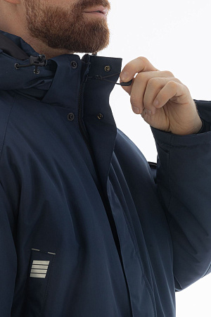 Зимняя куртка-парка мужская Brodeks KW204, синяя Зимняя куртка-парка мужская Brodeks KW204, синяя