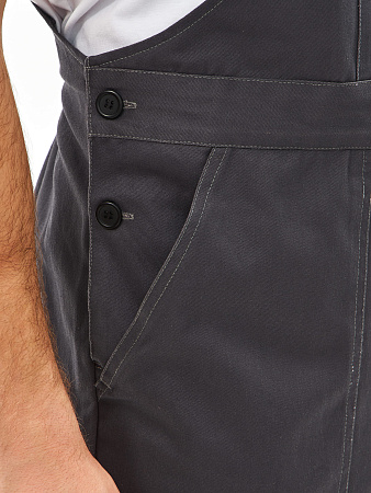 Летний костюм мужской Факел-Липецк-2 с полукомбинезоном, темно-серый со светло-серым 