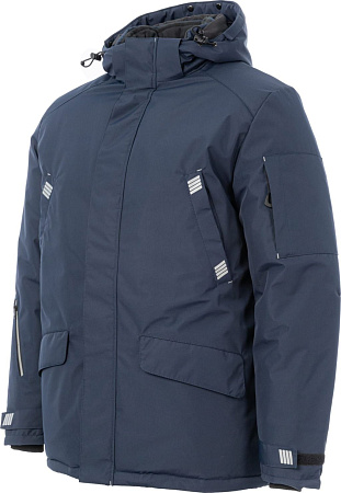 Зимняя куртка-парка мужская Brodeks KW204, синяя Зимняя куртка-парка мужская Brodeks KW204, синяя