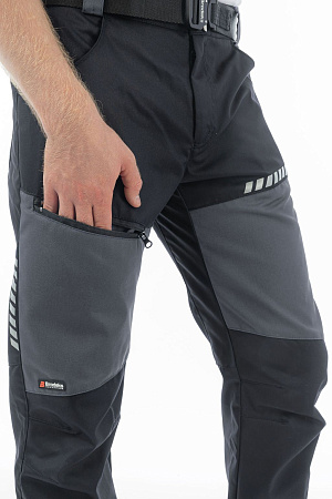 Летние брюки мужские Brodeks KS 334, серые c черным