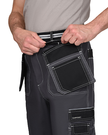 Летние брюки мужские Сириус-Престиж, из ткани Rodos, темно-серые с черным Летние брюки мужские Сириус-Престиж, из ткани Rodos, темно-серые с черным