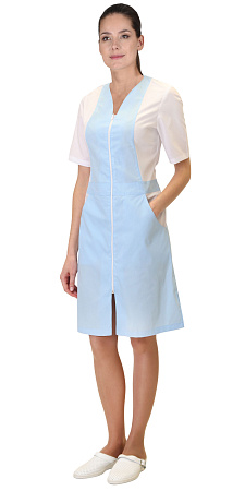 Халат женский Сириус-Алиса, голубой с белым