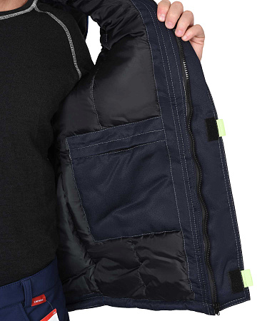 Зимний жилет мужской Сириус-Фаворит, смесовая ткань, темно-синий с васильковым