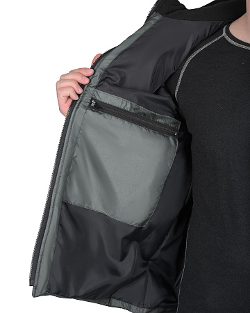 Зимний жилет универсальный Сириус-Урбан, из полиэстера, серый с черным Зимний жилет универсальный Сириус-Урбан, из полиэстера, серый с черным