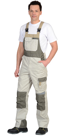 Летний полукомбинезон мужской Сириус-Каспий, из ткани Rodos, молочный с оливой и песочным Летний полукомбинезон мужской Сириус-Каспий, из ткани Rodos, молочный с оливой и песочным