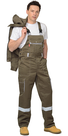 Летний костюм мужской Сириус-Титан с полукомбинезоном, хаки