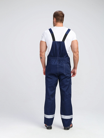 Летний костюм мужской ProfLineBase-2 с полукомбинезоном, темно-синий с черным и васильковым Летний костюм мужской ProfLineBase-2 с полукомбинезоном, темно-синий с черным и васильковым