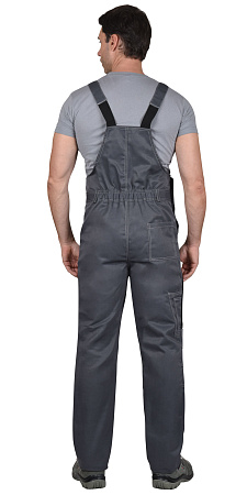 Летний костюм мужской Сириус-Фаворит с полукомбинезоном, из ткани Гретта, тёмно-серый с черным и лимонным кантом Летний костюм мужской Сириус-Фаворит с полукомбинезоном, из ткани Гретта, тёмно-серый с черным и лимонным кантом