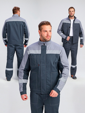 Летний костюм мужской Факел-Бриготек-1 с брюками, серый с серым