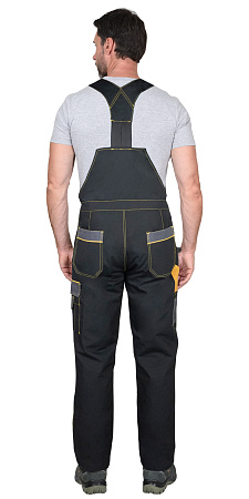 Летний полукомбинезон мужской Сириус-Агат, из смесовой ткани, черный с темно-серым