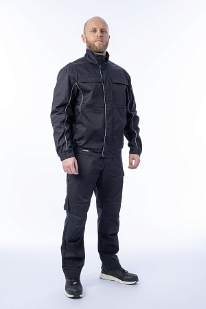 Летний костюм мужской Brodeks KS 201 + KS 301, черный Летний костюм мужской Brodeks KS 201 + KS 301, черный