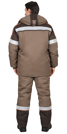 Зимний костюм мужской Сириус-Родос с брюками, светло-коричневый с темно-коричневым Зимний костюм мужской Сириус-Родос с брюками, светло-коричневый с темно-коричневым