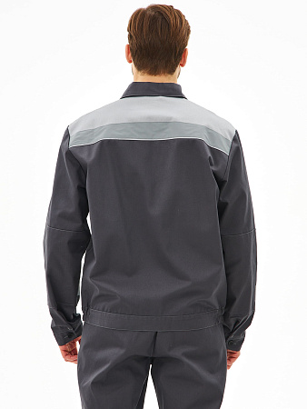 Летний костюм мужской Факел-Липецк-2 с полукомбинезоном, темно-серый со светло-серым 