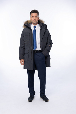 Зимняя пуховая куртка-парка Brodeks KW233 Премиум, темно-серый