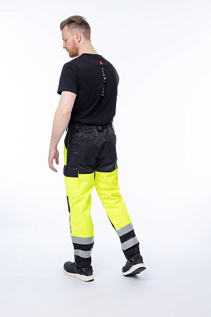 Летние сигнальные брюки мужские Brodeks KS 313, желтый с черным