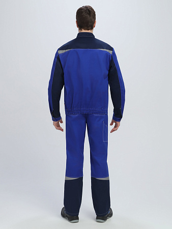Летний костюм мужской Факел-Строй-1 с брюками, васильковый с темно-синим