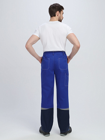 Летний костюм мужской Факел-Строй-1 с брюками, васильковый с темно-синим