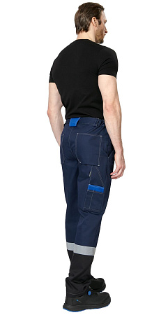 Летние брюки мужские Авангард-Виват, сине-черные с васильковым