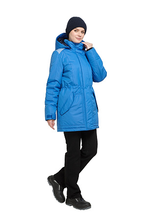 Зимняя куртка женская Авангард Ангара, васильковая с серым