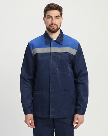 Летний костюм мужской Факел-Стандарт СОП усиленный, с брюками, синий с васильковым Летний костюм мужской Факел-Стандарт СОП усиленный, с брюками, синий с васильковым