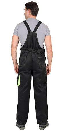 Летний полукомбинезон мужской Сириус-Crown, из смесовой ткани, черный с неоновым