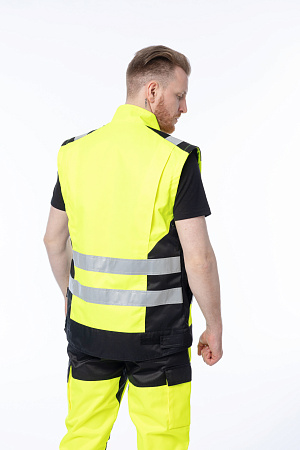 Летняя сигнальная куртка мужская Brodeks KS 225, желтый с черным