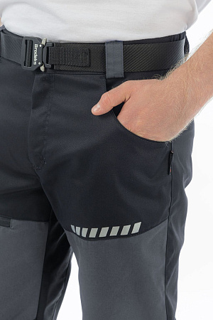 Летние брюки мужские Brodeks KS 334, серые c черным