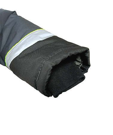 Зимний костюм мужской Эталон-Орегон-Мембрана с полукомбинезоном, темно-серый с черным  и лимонным