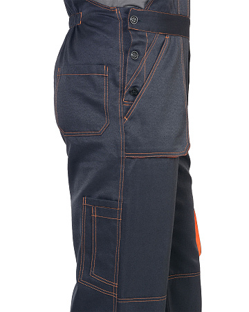 Летний полукомбинезон мужской Сириус-Crown, из смесовой ткани, темно-серый с оранжевым