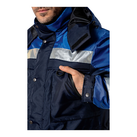 Зимняя куртка мужская Восток-сервис Драйв, темно-синяя с васильковым