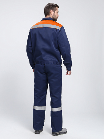 Летний костюм мужской Факел-Легион-2 с полукомбинезоном, темно-синий с оранжевым Летний костюм мужской Факел-Легион-2 с полукомбинезоном, темно-синий с оранжевым