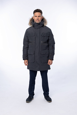 Зимняя пуховая куртка-парка Brodeks KW233 Премиум, темно-серый