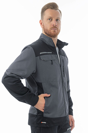 Летняя куртка мужская Brodeks KS 234, серая c черным