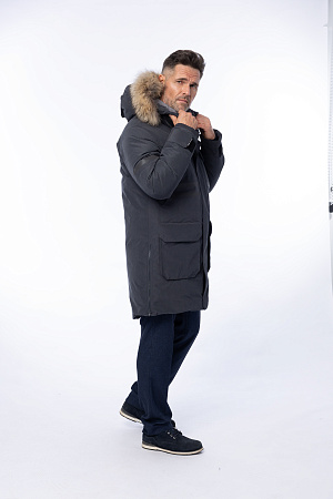 Зимняя пуховая куртка-парка Brodeks KW233 Премиум, темно-серый