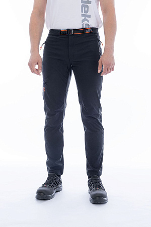 Летние брюки мужские Brodeks URBAN KS 316 Slim-fit stretch, черные