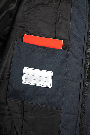 Зимний костюм мужской Факел-Вектрон-2 с полукомбинезоном, серый с черным и красным