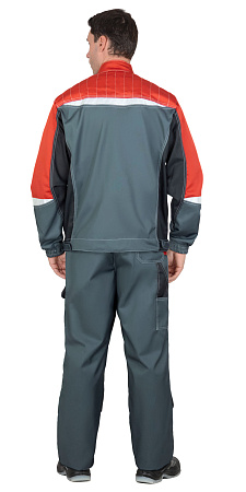 Летний костюм мужской Сириус-Фаворит-мега-Росс, с полукомбинезоном, темно-серый с красным