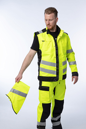 Летняя сигнальная куртка мужская Brodeks KS 225, желтый с черным