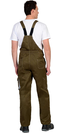 Летний полукомбинезон мужской Сириус-Crown, из смесовой ткани, хаки со светло серым Летний полукомбинезон мужской Сириус-Crown, из смесовой ткани, хаки со светло серым