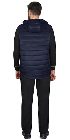 Зимний жилет универсальный Сириус-Азимут, с капюшоном, синий с васильковым Зимний жилет универсальный Сириус-Азимут, с капюшоном, синий с васильковым