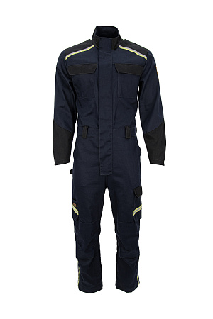 Летний комбинезон сварщика 1 класса Brodeks FS58-01, темно-синий с черным Летний комбинезон сварщика 1 класса Brodeks FS58-01, темно-синий с черным