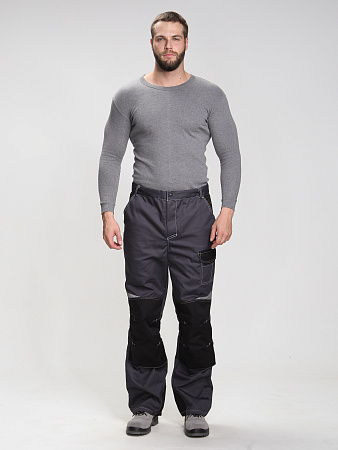 Летний костюм мужской Факел-Вектрон-1 с брюками, темно-серый со светло-серым и черным