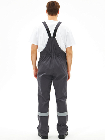 Летний костюм мужской Факел-Липецк-2 с полукомбинезоном, темно-серый со светло-серым 