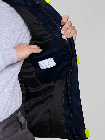 Зимний жилет мужской Факел-Флофт, смесовая ткань, темно-синий с васильковым