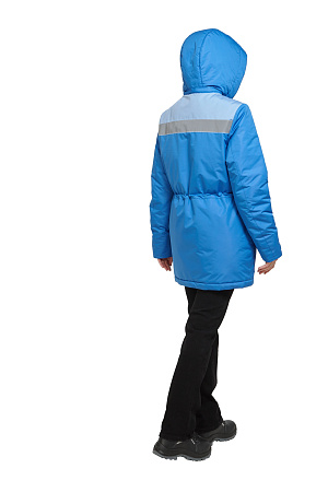 Зимняя куртка женская Авангард Ангара, васильковая с серым