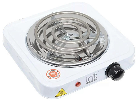 ЭЛЕКТРОПЛИТКА IRIT IR-8101, 220В, 1кW, открытый ТЭН, однокомфорочная
