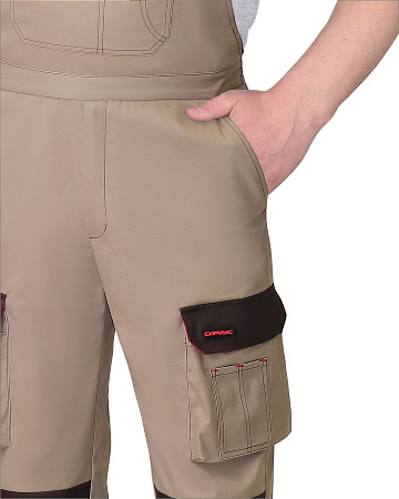 Летний полукомбинезон мужской Сириус-Джет Браун, из смесовой ткани, песочный с темно-коричневым Летний полукомбинезон мужской Сириус-Джет Браун, из смесовой ткани, песочный с темно-коричневым