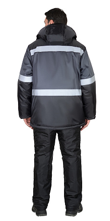 Зимняя куртка мужская Сириус Терминал, черная с темно-серым и СОП Зимняя куртка мужская Сириус Терминал, черная с темно-серым и СОП
