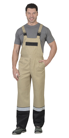 Летний костюм мужской Сириус-Легионер с полукомбинезоном, песочный с черным Летний костюм мужской Сириус-Легионер с полукомбинезоном, песочный с черным